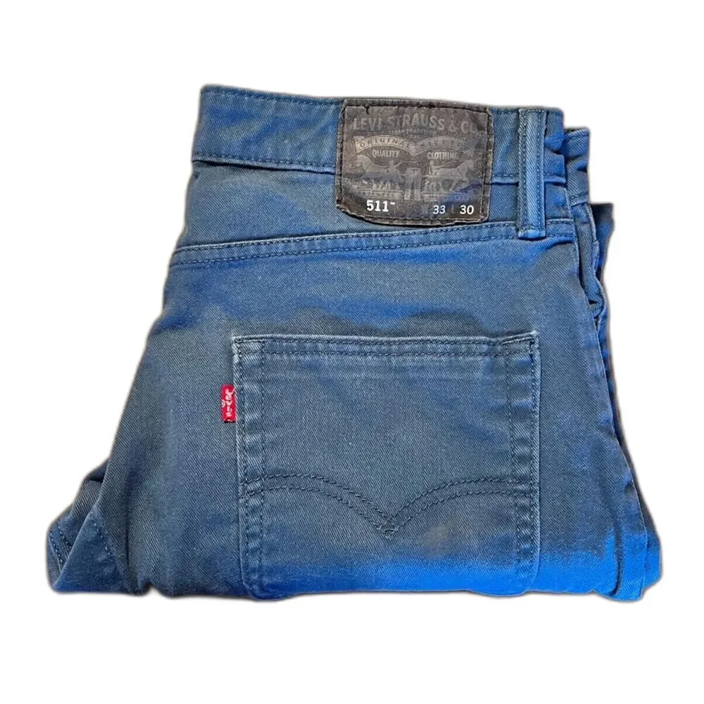 Turquoise‎ Levi 511 Straight Leg Jeans Size 33/30 Measures 36/28